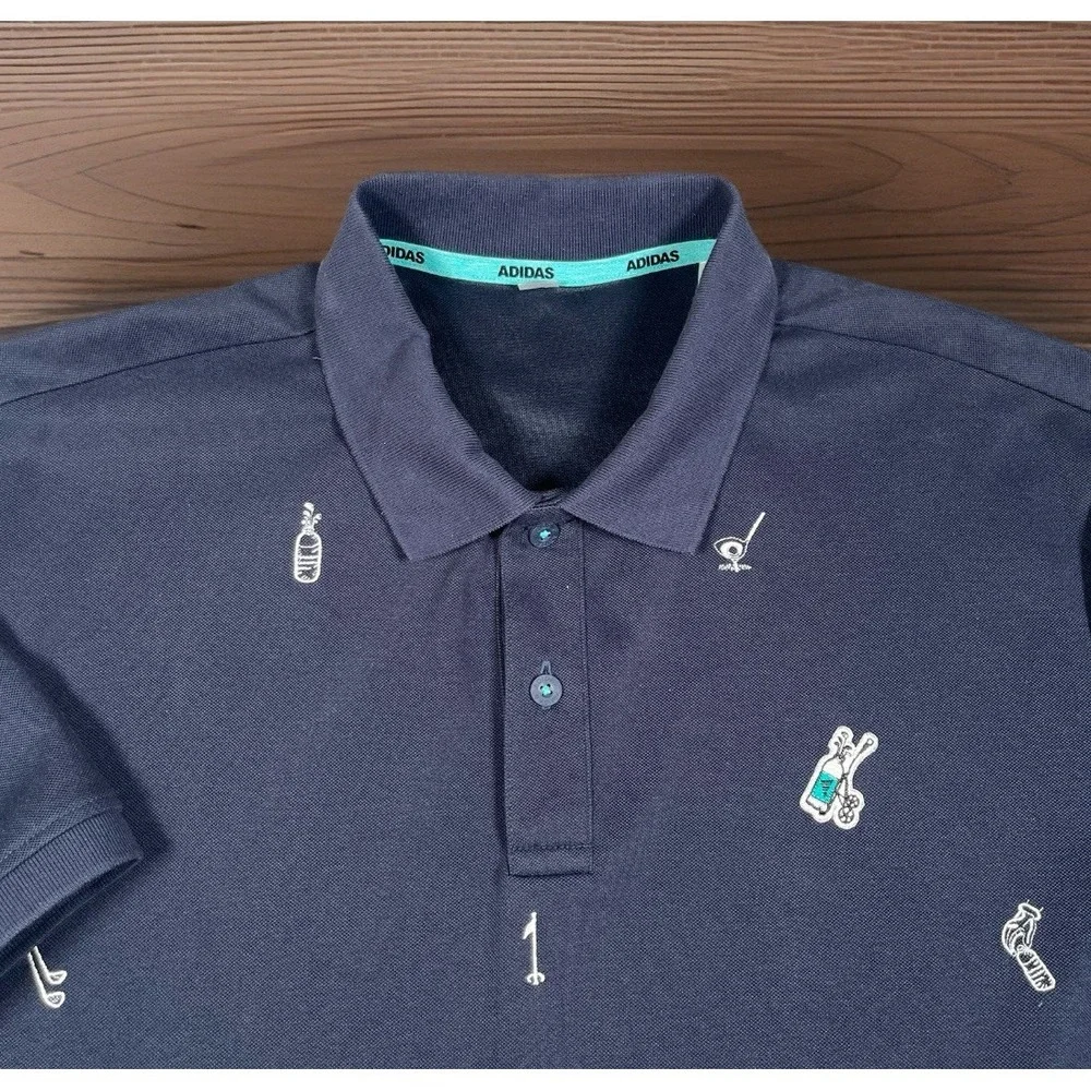Adidas Men's Aeroready Play Green Golf Graphic Polo Shirt Size XL Embroidered